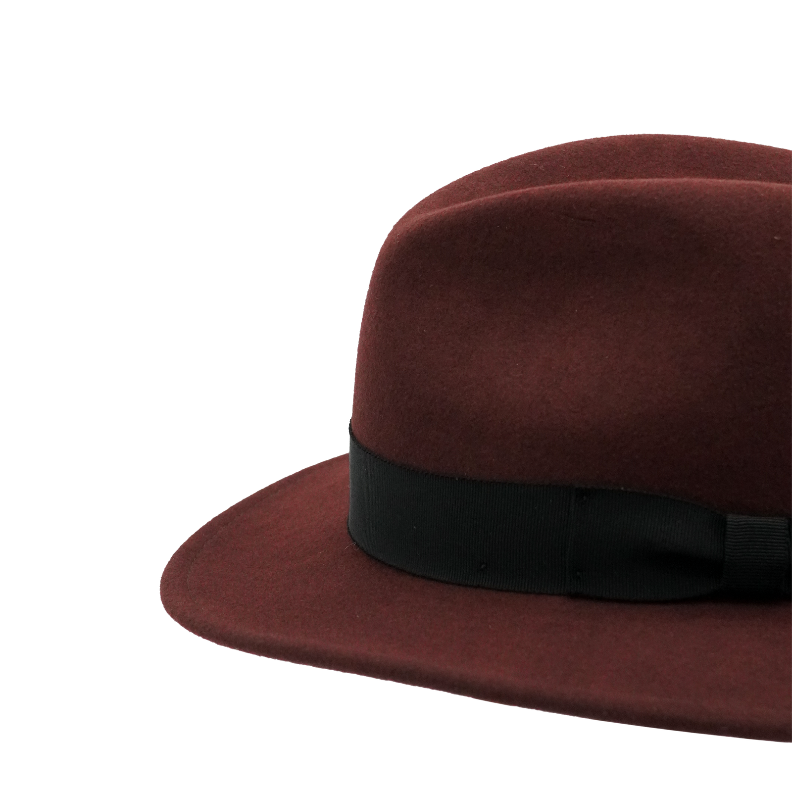 NEW Anthropologie Amelia Packable Wool Felt Fedora Deep Red Adjustable Crown Blixen Wool Felt Snap Brim Fedora main image 3