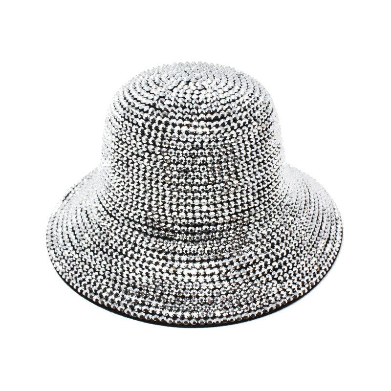 A LOT Black cloche with silver blings -Chapel Hats