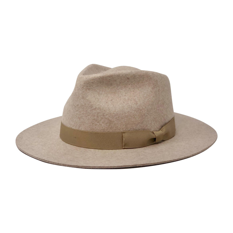 Kendall Adjustable Flat Brim Fedora for Men/Women Oatmeal Tan color| Chapel Hats